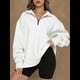 thumbnail image 4 of Sudadera de Entrenamiento de con Media Cremallera para Mujer, de Gran Tamaño, de Larga, Color Liso, con Hombros Caídos. M, 4 of 5