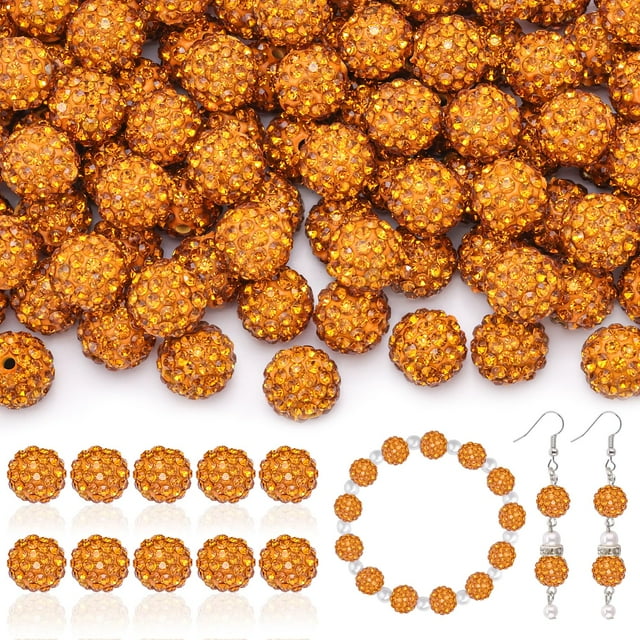 Perlas de diamantes de imitación doradas de Beads TINKRSTUFF, 160 unidades, 10 cm