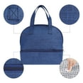 thumbnail image 3 of Unique Bargains Lunch Bag Insulated Bag Cute Tote Bag Navy Blue, 3 of 6