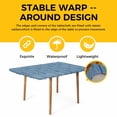 thumbnail image 4 of Navy Blue Ombre Table Cloths for 3 Foot Rectangle Tables, Farmhouse Stripes Modern Abstract Art Patio Waterproof Elastic Fitted Tablecloths, Washable Rectangular Table Cover for Camping, 4 of 8