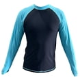 thumbnail image 1 of Playera  para surf Op para hombre, manga larga, azul, talla EEG, 1 of 4
