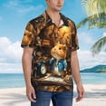 thumbnail image 3 of Susaid Scientist Guinea Pig Print Short Sleeve Shirts Button Down Casual Shirts Summer Beach Aloha Button Down Short Sleeve for Men ,X-Large, 3 of 7