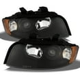 thumbnail image 3 of AKKON - For Audi A4/S4 OE Replacement Black Bezel Halogen Type Projector Headlights Driver/Passenger HeadLamps, 3 of 3
