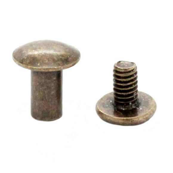 Antique Brass Binder Post 3/8" Steel Chicago Screws 10 Pack 1291-15