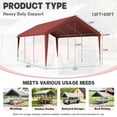 thumbnail image 2 of Kimunuk Canopy Replacement Cover, 12' x 20' Outdoor Portable Carport Replacement Canopy with Ball Bungees for Car Garage Shelter Tent Party Tent, Fuchsiared ,Frame is Not Included, 2 of 6