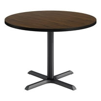 KFI Studios 42in Round Dining Table - Walnut Top - Black Base