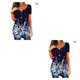 thumbnail image 4 of Camiseta Jumpingount de poliéster para mujer blusa informal estampado Floral colorido manga corta cuello en V verano, 4 of 6