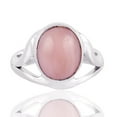 thumbnail image 6 of Pink Opal Ring Sterling Silver Rings Handmade Ring Oval Cabochon Pink Opal Ring Statement Ring for Women, 6 of 9