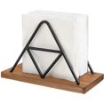 thumbnail image 3 of Soporte de servilleta de mesa negro con alambre de metal negro para decoración de interiores, exteriores, hogar, comedor, restaurante, cocina, 3 of 5