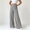 thumbnail image 4 of Lnmiateer Elegant High Waist Wide Leg Pants for Women Casual Dress Trousers Party Autumn, 4 of 5