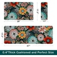 Boho Floral Kitchen Rugs Black Flowers Kitchen Mat Anti Fatigue Non