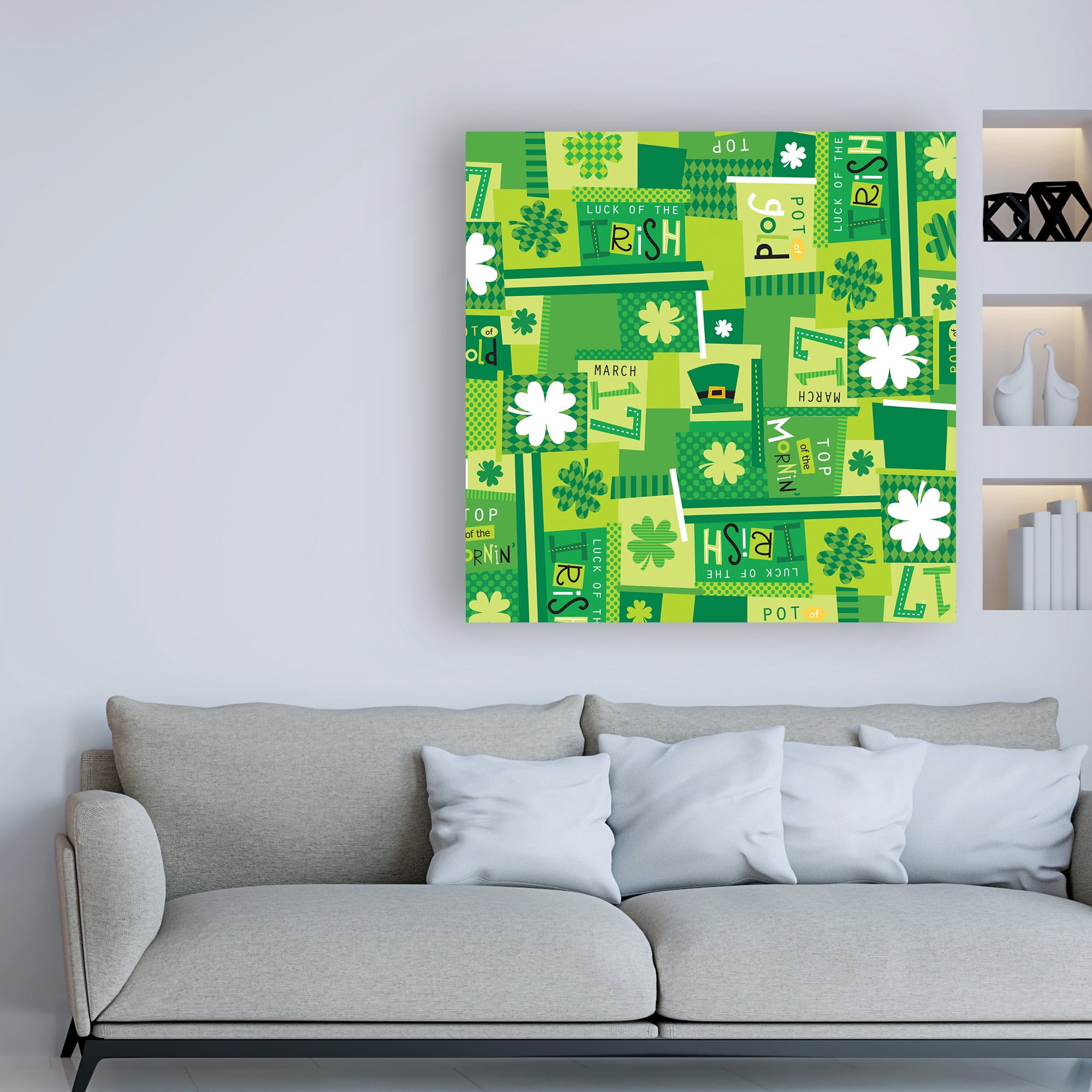 Trademark Fine Art 'St Patty's pattern 1' Canvas Art by Holli Conger