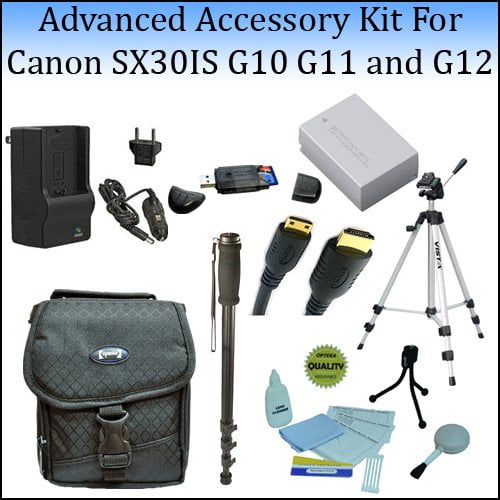 Advanced Accessory Kit For The Canon SX30IS, G10 G11 and G12 Digital