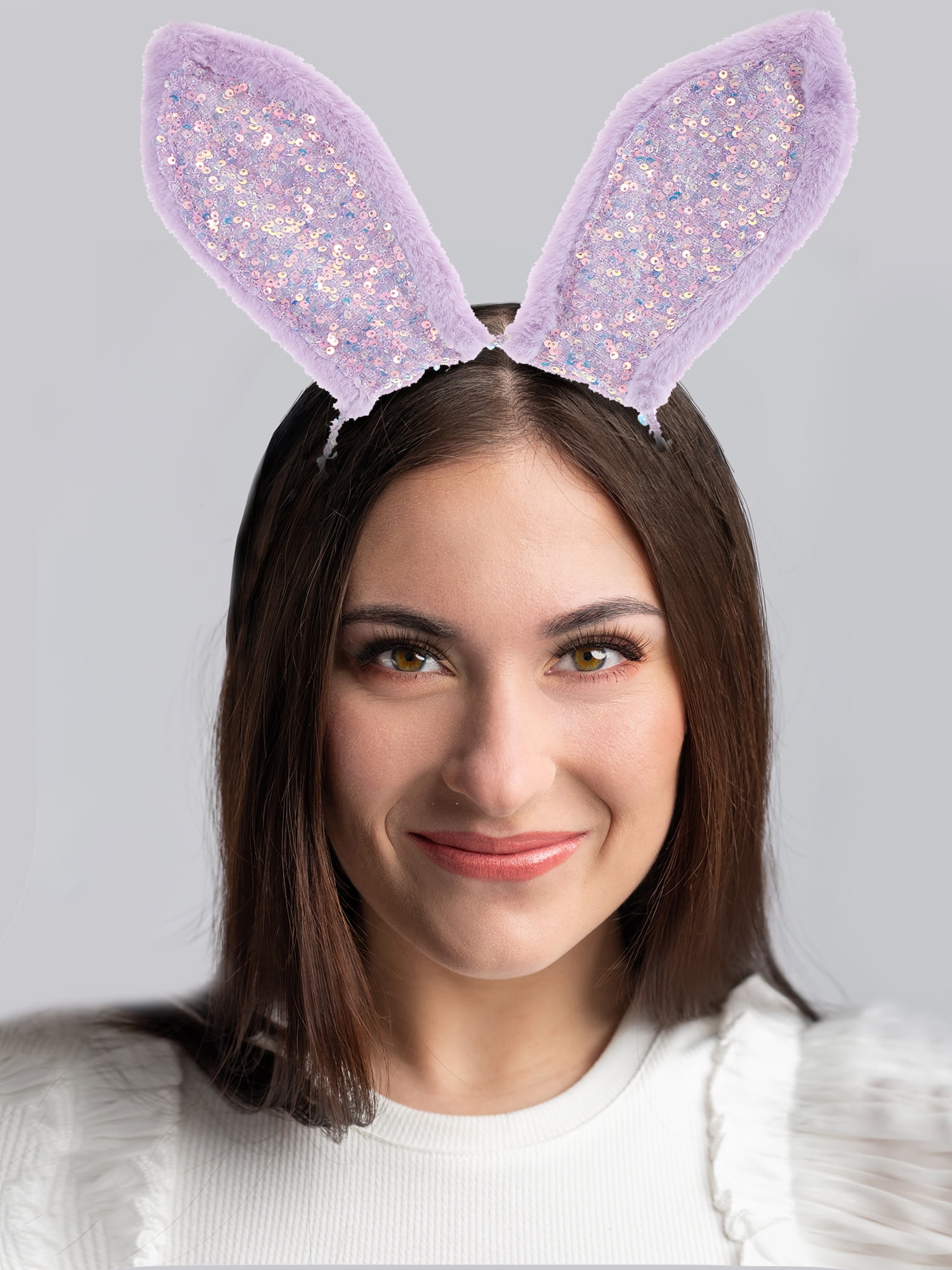 Way to Celebrate Easter Sequin Bunny Ear Headband, Purple, 1 Piece