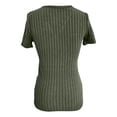 thumbnail image 5 of Short Sleeve Shirts for Women V-Neck Solid Color Y2K Loose Basic Tops Casual Summer Spring Tee, 5 of 5