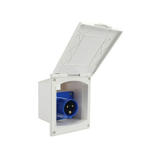 yingyy Prise de VR Externe Étanche Prise d'Alimentation Durable Affleurante Grand Application Prise Électrique Équipement Extérieur Remorque Automobile 16A Prise Blanche 16A Prise Blanche