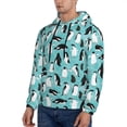 thumbnail image 3 of Uemuo Penguins Pattern Men's Hoodie - Casual Pullover Hoodie with Kangaroo Pocket, Stylish Hooded Sweatshirt for Everyday Wear-4X-Large, 3 of 7