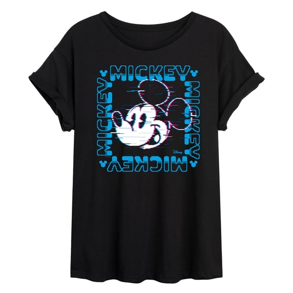 Disney - 8 Bit Mickey Name Square - Juniors Ideal Flowy Muscle T-Shirt