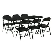 HONGGE 6ft Folding Table, Black Portable Plastic Table for Parties, Camping, Events & Outdoor Gatherings