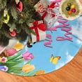 thumbnail image 5 of Easter Tree Skirt 36 Inch, Easter Colorful Eggs Cute Bunny Spring Flowers Grass Suede Xmas Tree Skirt Suitable for Easter Holiday Party Decoration Indoor Outdoor, 5 of 6