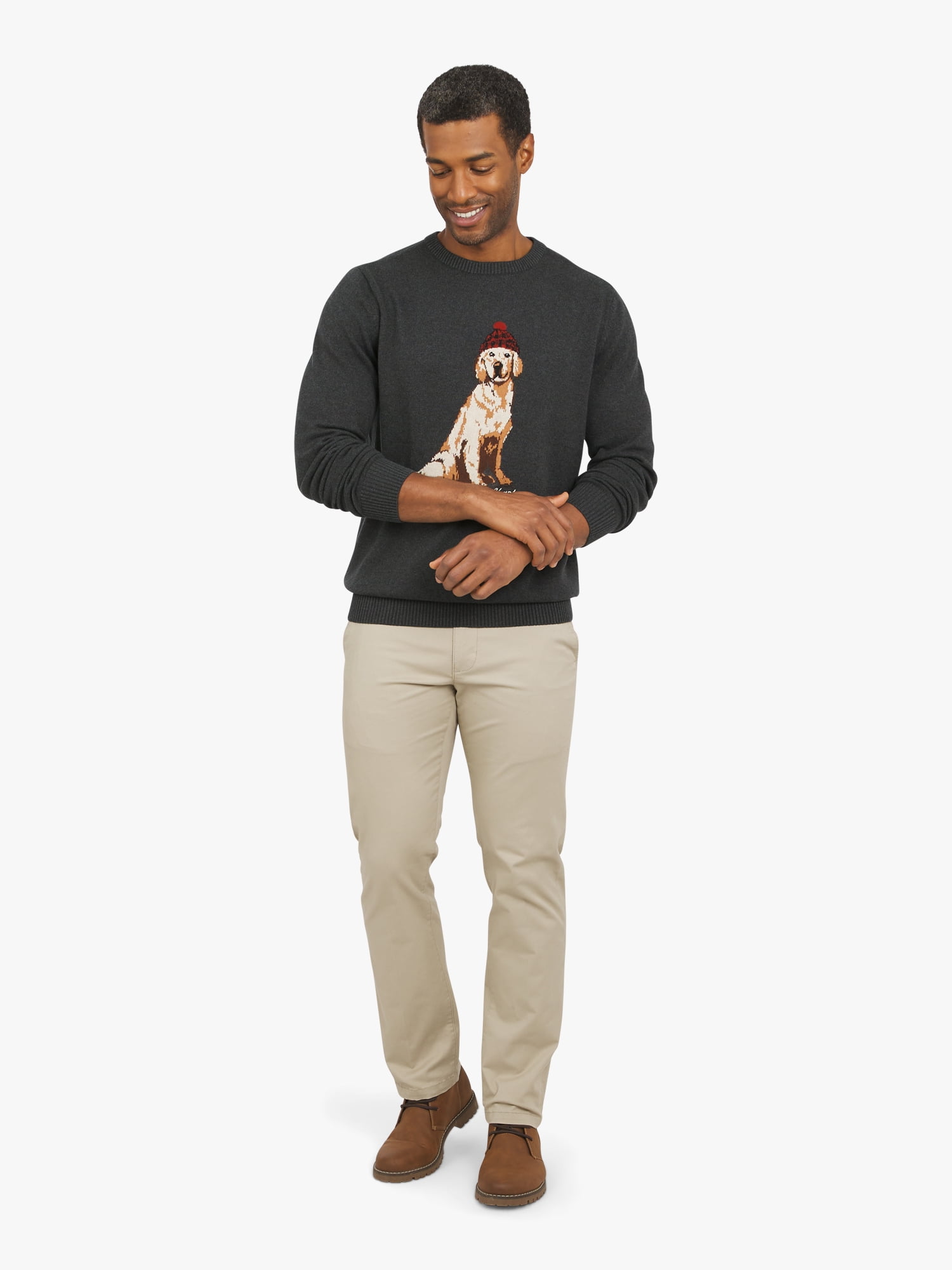 Chaps Men's & Big Men's Cotton Novelty Holiday Crewneck Sweater, Sizes S-3XL
