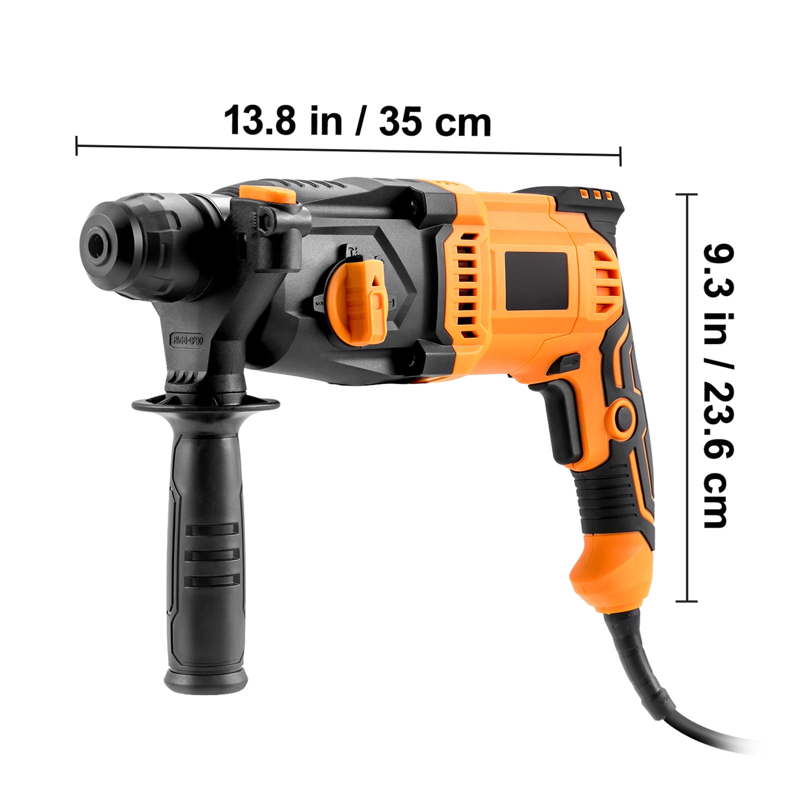 SKYSHALO 1 Inch SDS-Plus 8 Amp Heavy Duty Rotary Hammer Drill, Safety Clutch 4 Functions with Vibration Control Including Grease, Chisels and Drill Bits with Case