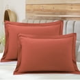 thumbnail image 1 of PiccoCasa Soft 1800 Microfiber Oxford Pillowcases 2Pcs, King Orange Red, 1 of 7