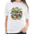 thumbnail image 3 of Oversized Sport Graphic Design Deluxe Jersey T-Shirt - White 3XL, 3 of 4