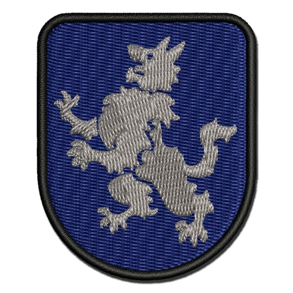 Heraldic Wolf Applique Multi-Color Embroidered Iron-On Patch - 2.5 Inch Small