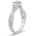 thumbnail image 2 of Pompeii 1 1/4 Ct Cushion Halo Diamond Engagement Wedding Ring 3-Piece Set White Gold, 2 of 3