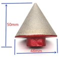 thumbnail image 5 of SHAR Brazed Diamond Burr for Stone, Ceramic, Tile, and Glass Countersink - Conical Point, 48mm Diameter, 5 of 5