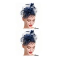 thumbnail image 1 of Qarigey Tocado de boda con flores para el pelo, colgante de cabeza con Clip de malla para novia, sencillo, multiusos, europeo, ahorro de Azul marino 2piezas, 1 of 6
