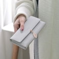 thumbnail image 4 of Cartera para mujer, colgante de hoja de cuero PU, tarjetero, organizador de chequera móvil, monedero con cremallera Adepaton 222291-3, 4 of 7