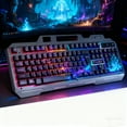 thumbnail image 6 of Gaming Keyboard, Mechanical Keyboard, Wired Keyboard, Waterproof, Ultra Sensitive & Quiet Response,Mixed Light Effect Gaming Backlit Keyboard for PC/Mac Gamers, Black, 6 of 12