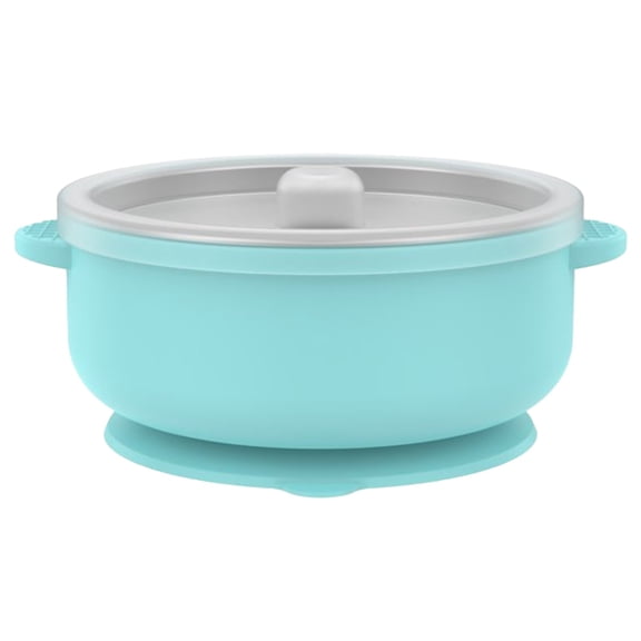 Stainless Steel stainless toddler bowl, teen suction bowl, teen Suction Bowl with Lid, Stainless Toddler Bowl with Silicone Base, Non-Slip & Leakproof, by Goohae