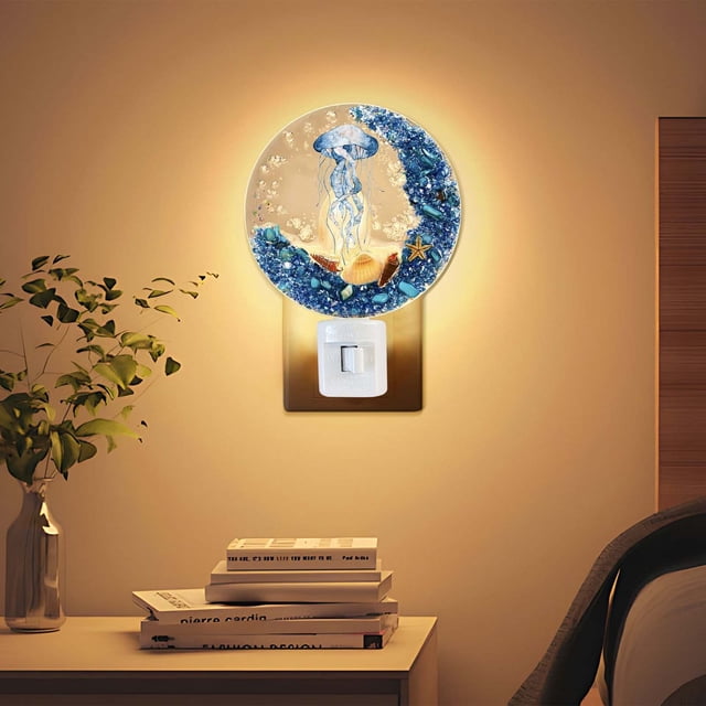 Night Lights Plug Into Wall,Acrylic Flat Night Light Ocean Sea Decorative Night Light Wall Light,Night Lights Plug In,Night Light Plug In,Baby Night Light