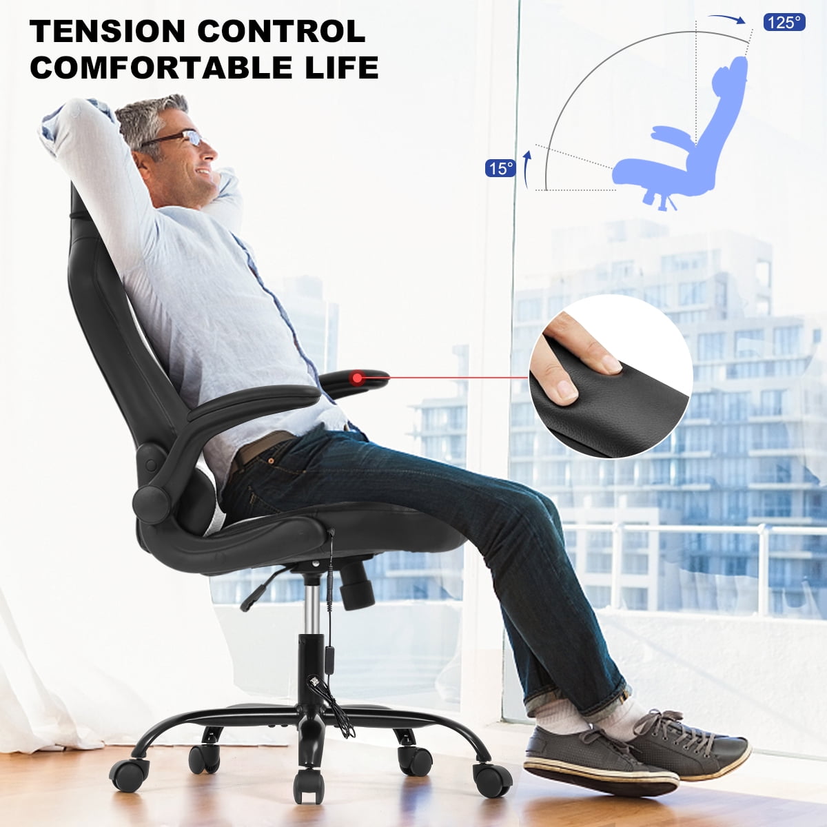 Dkelincs Massage Gaming Chair Video Game Chair Ergonomic Computer Office Desk Chair with a Vibrator Lumbar Support, Headrest,Flip up Armrest, White