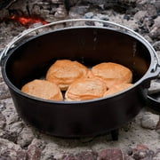 Lodge 14 / 10 Quart Seasoned Cast Iron Deep Camp Dutch Oven