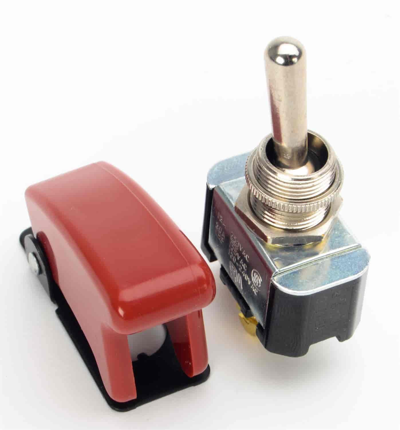 JEGS 11023 Aircraft Style Covered Toggle Switches Standard 20 Amp 1/pkg