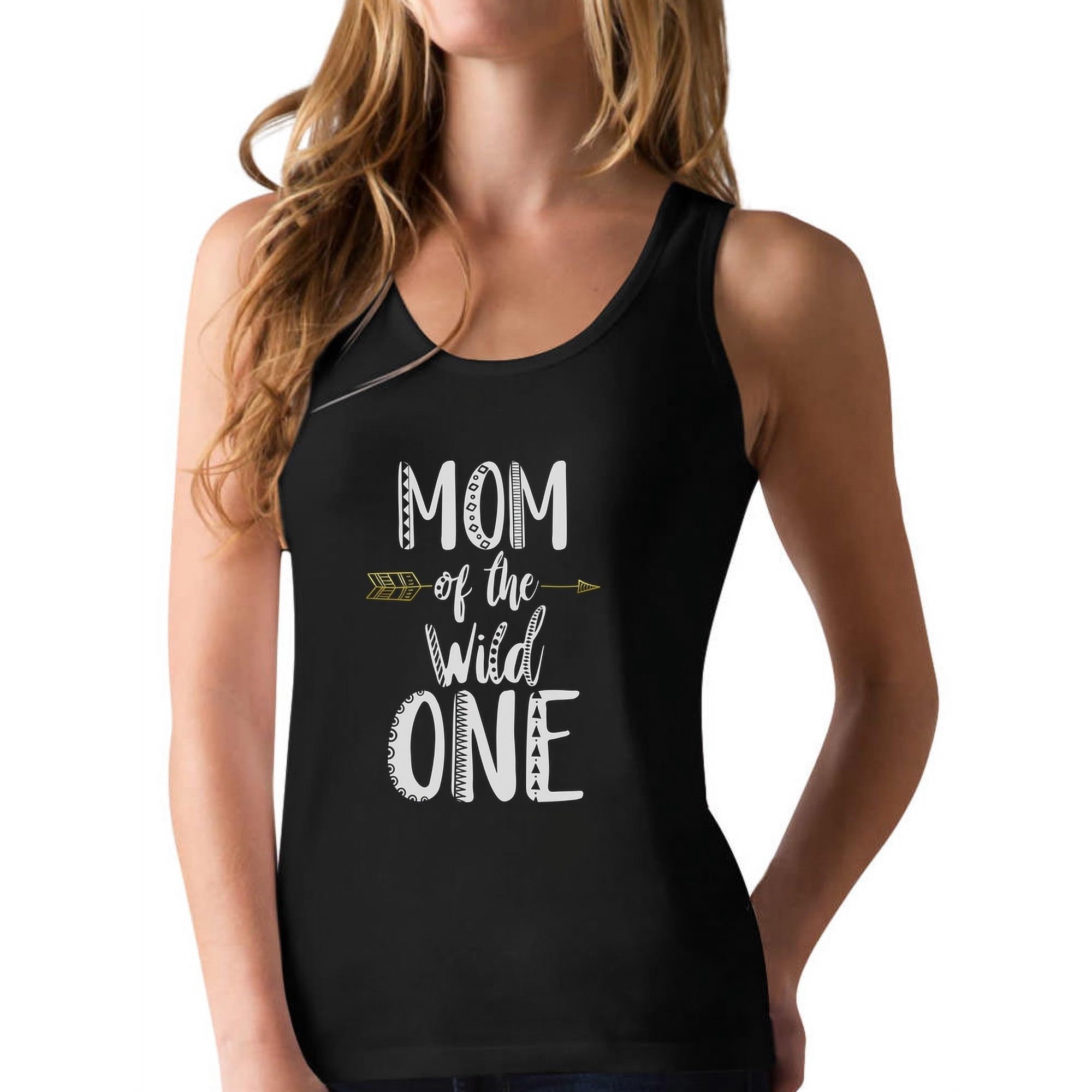 Tstars Womens Mom of the Wild One Funny Humor 1st Birthday Gift Racerback Tank Top