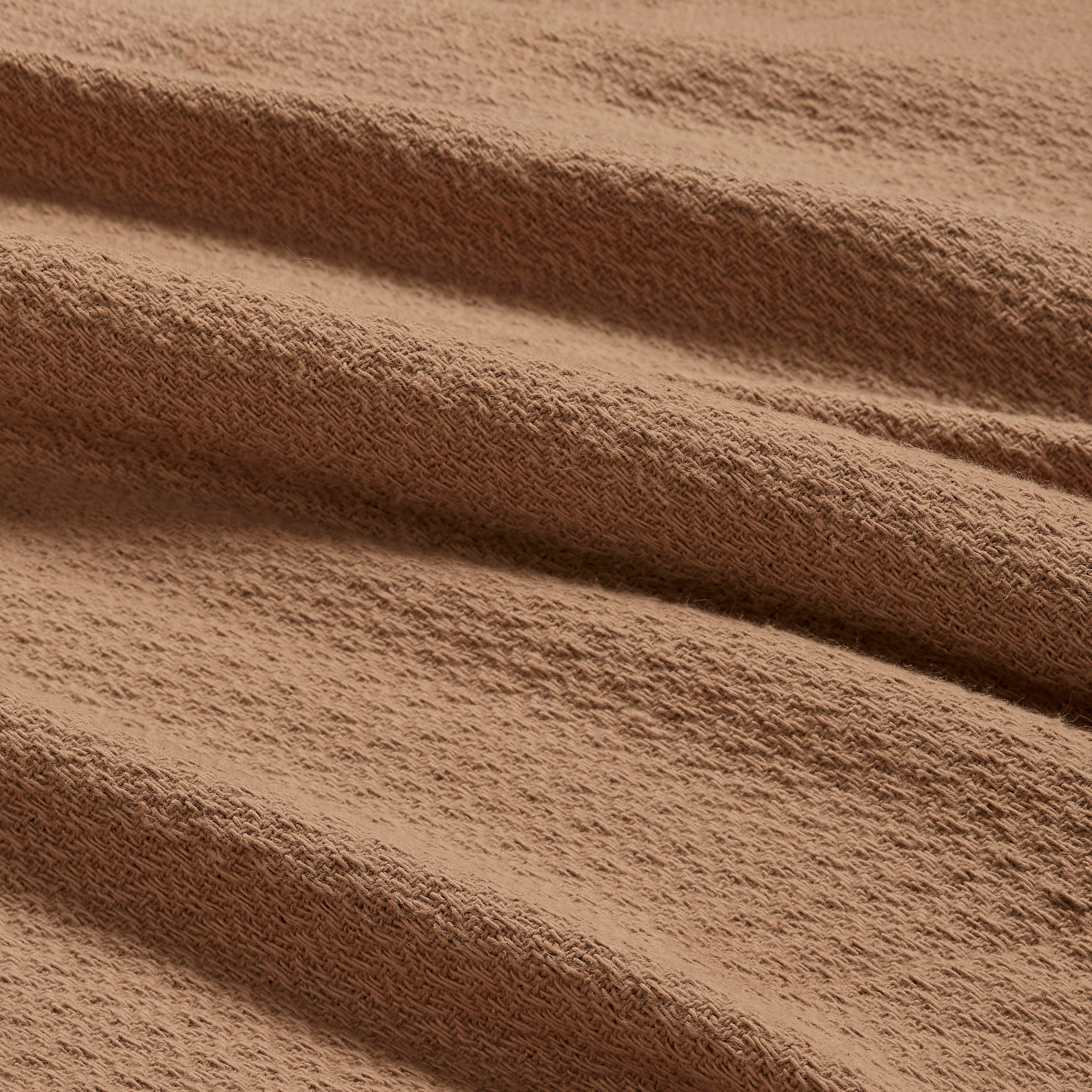 Superior Waffle Weave Cotton Blanket, Throw Size, Camel