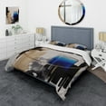 thumbnail image 1 of Designart "Blue Minimalist Expression II" Modern Bedding Covert Set - Abstract Minimalism Blue Abstract Bed Set With 2 Shams, 1 of 6