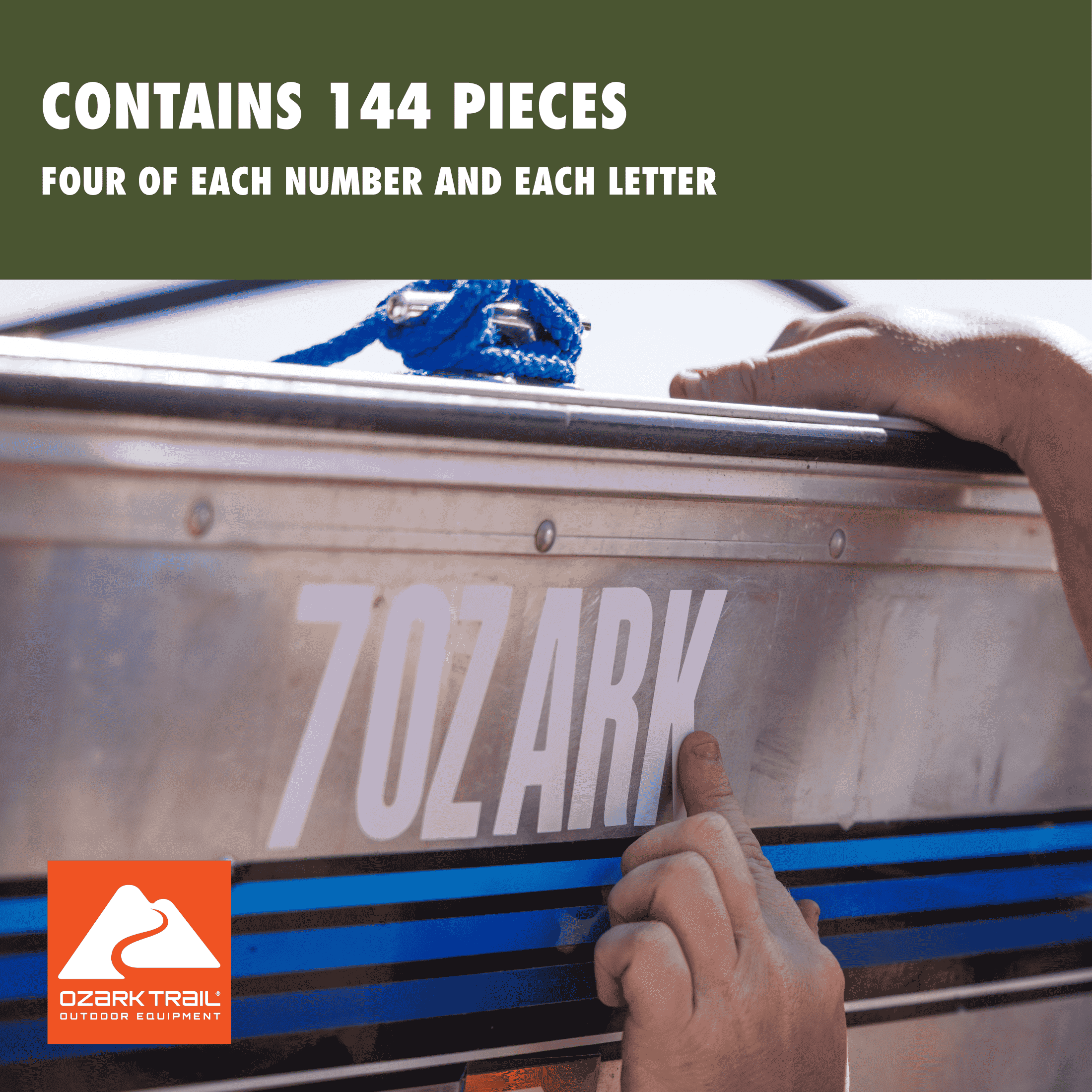 Ozark Trail Marine Registration Letter and Number Vinyl Sticker Kit, White