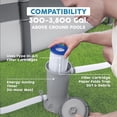 thumbnail image 4 of Bestway 530 GPH Filter Pump for Above Ground Swimming Pool w/ Type III-A/C Cartridge, 4 of 15
