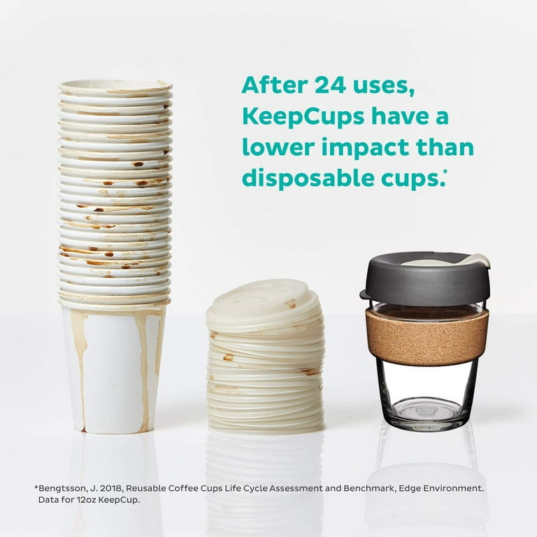 KeepCup 12oz Reusable Coffee Cup. Lightweight BPA BPS-Free Plastic &  Non-Slip Silicone Band. 12-Ounce/Medium, Fixie
