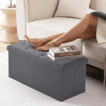 Folding Storage Ottoman Bench