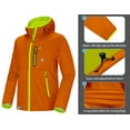 thumbnail image 7 of Little Donkey Andy Men's Lightweight Hooded Softshell Jacket for Running Travel Hiking, Windproof, Water Repellent Orange Size L, 7 of 7