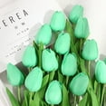 thumbnail image 3 of Huayishang Clearance Tulip Artificial Decoration Fake Flowers Single Color 10Pc Green, Household Imitation Clearance Sale, 10Pc Artificial Flowers, 3 of 4