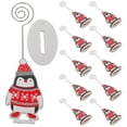 thumbnail image 4 of MasteelfCA 12pcs Chic Christmas Holder Penguin Patterned Message Folder Photo Clip Christmas Party Note Clip for Hone Office, 4 of 7