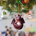 thumbnail image 3 of Adorno de huevo de bebé de dragón, adorno de árbol de Navidad, colgante de coche de dibujos animados lindo, llavero de bolsa, decoración de acrílico, colgante de Navidad, 3 of 3